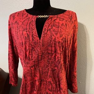 Red snakeskin top